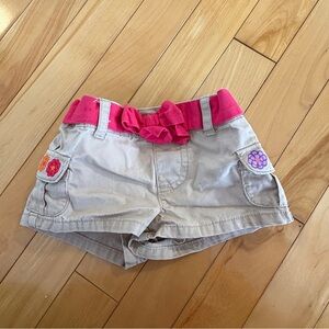 Gymboree shorts tan floral embroidered Y2K size 3-6 months baby